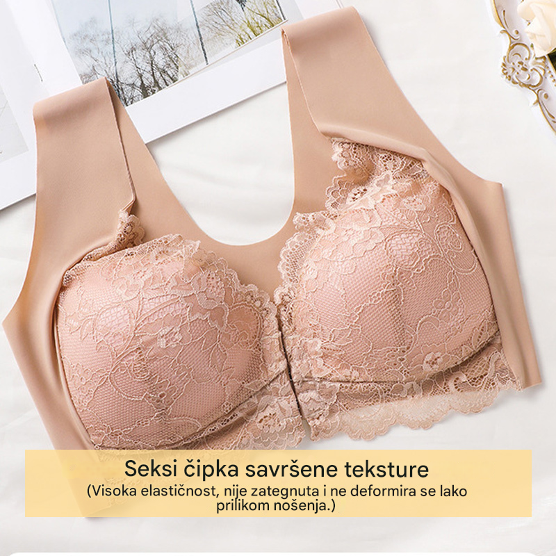 🔥Bestseller – Set od 5 komada🔥【40-110KG】😍Ženski grudnjak s prednjim kopčanjem, izvrstan efekt podizanja i oblikovanja, s elegantnim čipkastim dizajnom, udoban i sofisticiran