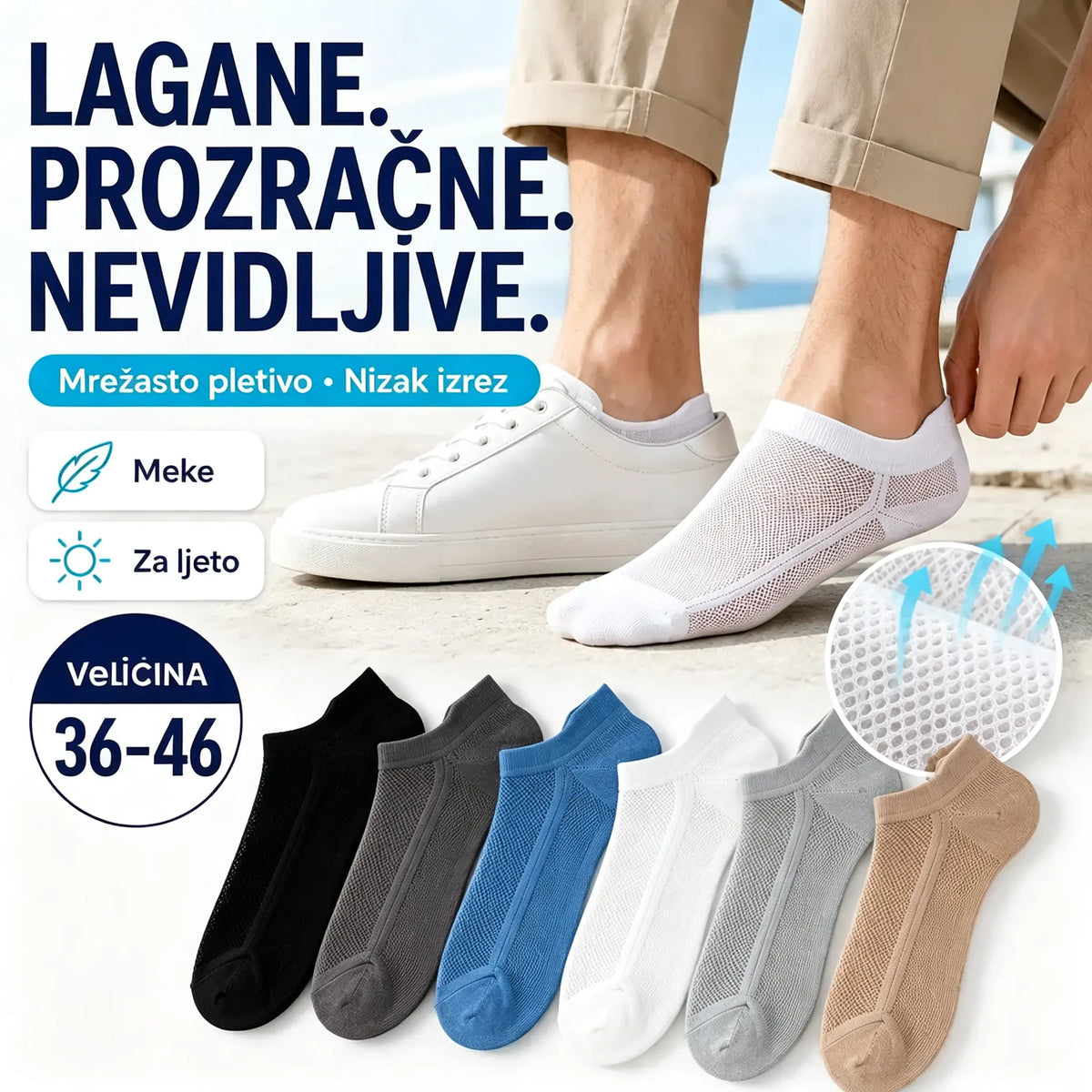 🔥【🔥10 pari čarapa za 25 eura】🧦Prozračne, antibakterijske i dezodorirajuće muške poslovne čarape【Veličine 36-46】