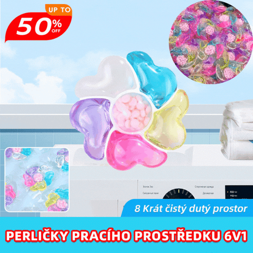 ✨👚【100 kusů】✨Extra velký kbelík 6v1 vonné perličky na prádlo odstraňují skvrny a zanechávají vůni, hladce likvidují roztoče a bakterie