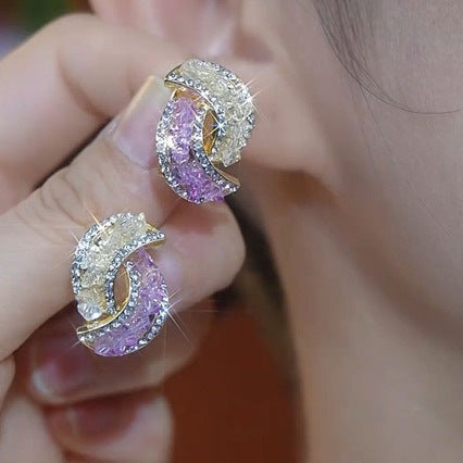 🏆Compre 1 y obtenga 1 gratis✨Elegantes aretes de oro con diamantes brillantes