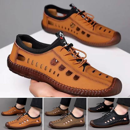 🔥Popust do 50% + Plaćanje pouzećem🔥【39-44】Muške moderne sandale s prozračnim izrezima, mekana koža i mekani potplat, lagane i protuklizne