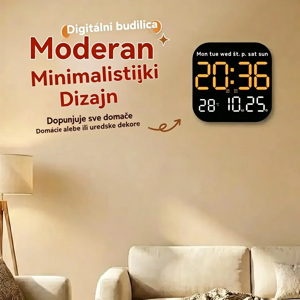 🛏️ Digitalni sat za dom i ured - nježno buđenje, recite zbogom dosadnim budilicama! Podesiva svjetlina, tihi rad noću. Također prikazuje temperaturu. Pouzdan pratitelj za vaš svakodnevni život. 🌙
