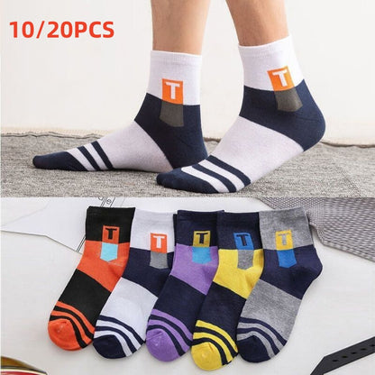 🧦【10 parov】Dižne, odporne na vonjave in vpijajoče znoj športne nogavice za moške
