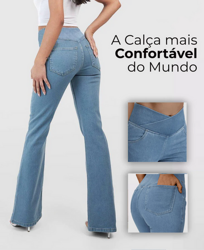 👖✨【XS-4XL】 Úzké rozšířené džíny s vysokým pasem na tvarování zadečku