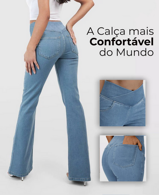 👖✨【XS-4XL】 Úzké rozšířené džíny s vysokým pasem na tvarování zadečku
