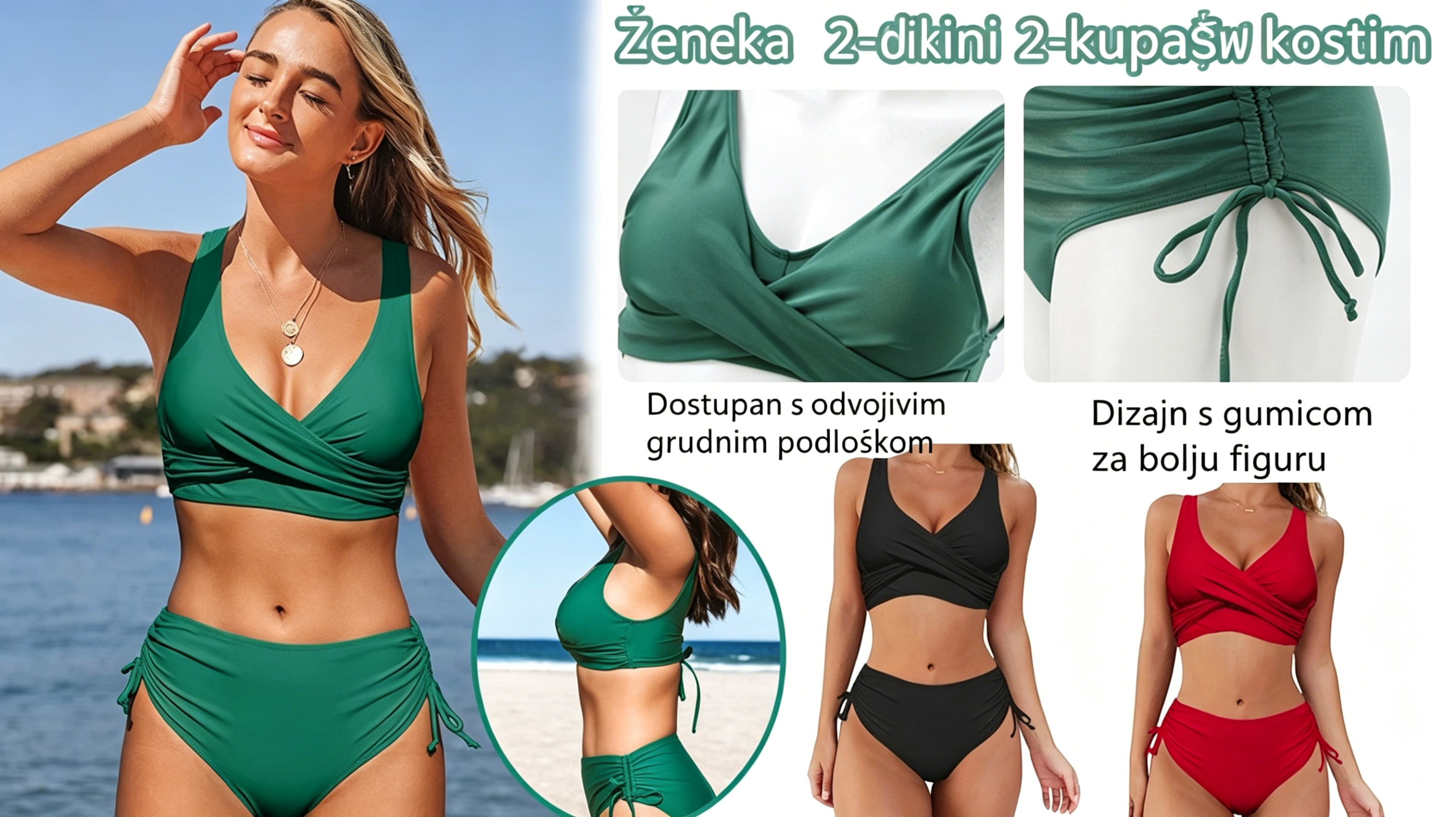 🔥【Posebna ponuda】 Ženski dvodijelni bikini kupaći kostim