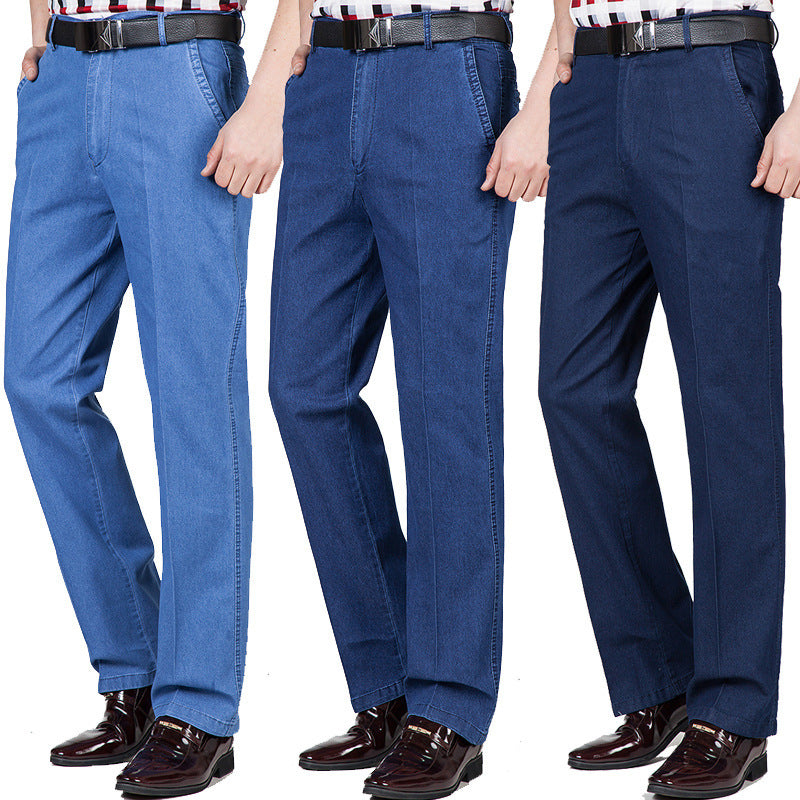 🔥👖【Akcija omejena – Znižanje za 40%】Moške kavbojke z visokim pasom, elastične, na voljo v velikih velikostih