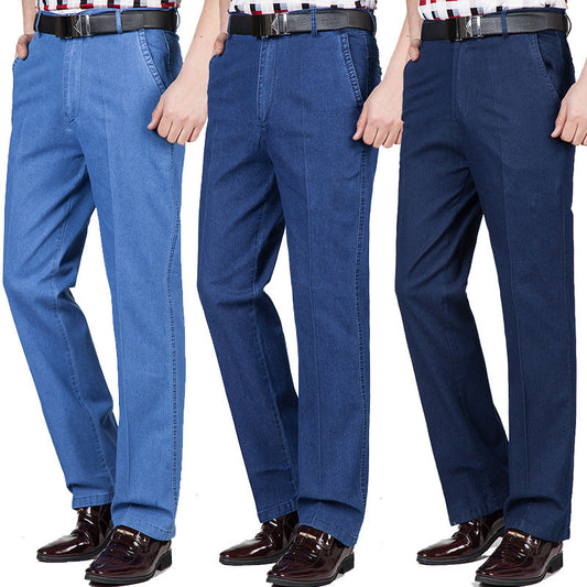 🔥👖【Akcija omejena – Znižanje za 40%】Moške kavbojke z visokim pasom, elastične, na voljo v velikih velikostih