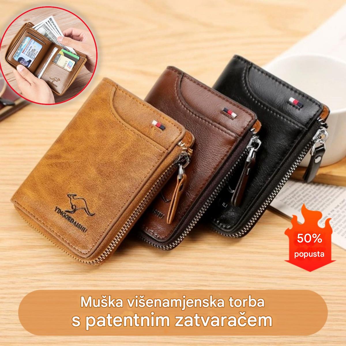 🔥【Akcija – Popust do 50%】Muški novčanik otporan na magnete, mekana koža, velika zapremina