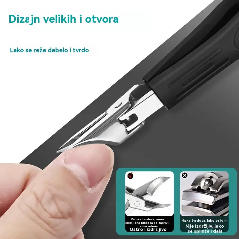 🔥Akcija – Popust do 50%!🔥【Set od 3 komada】Protuklizne i otporne na prskanje škare za nokte s 25° kosim rubom, sigurne i praktične