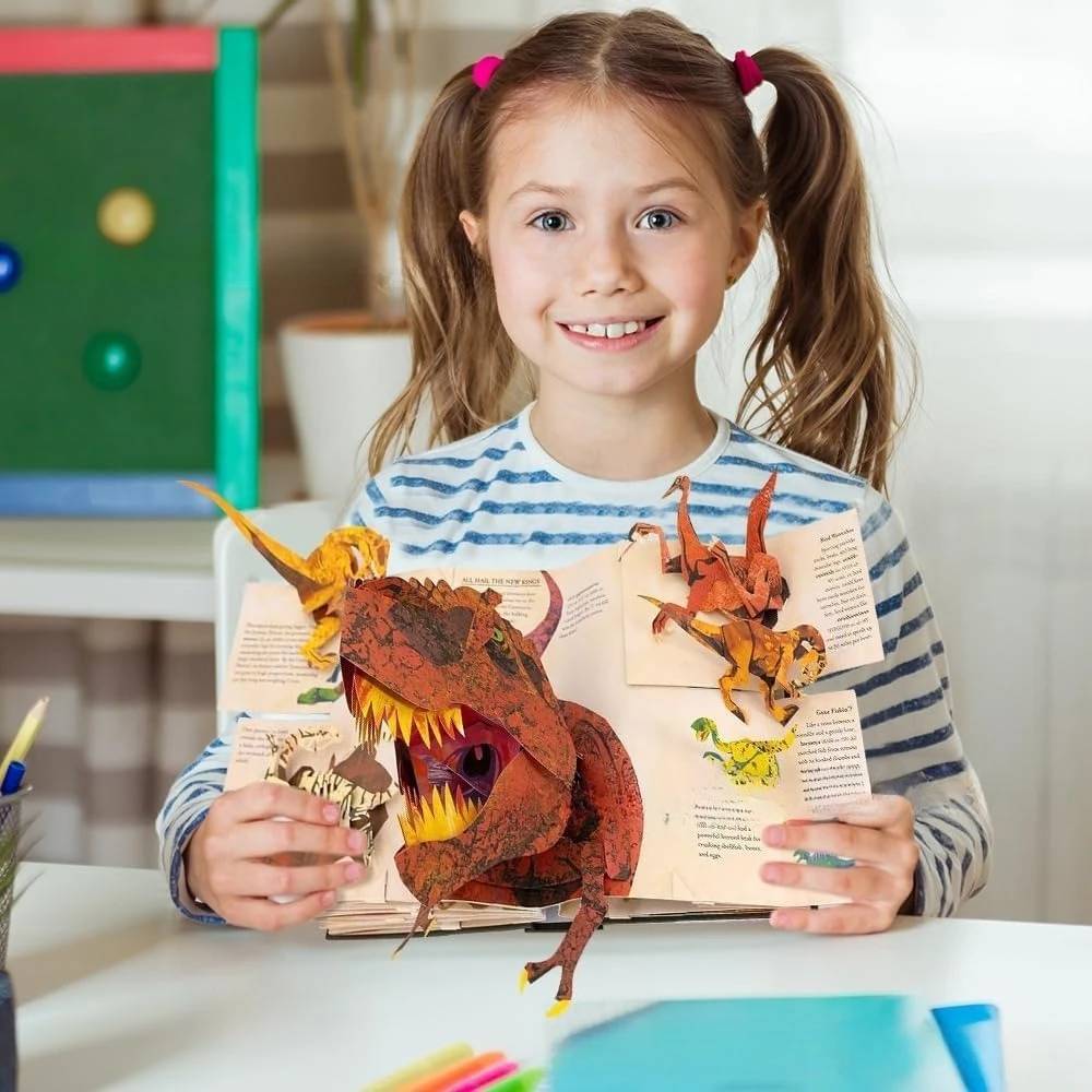 🔥【 Samo danes -40% popusta!】📕3D enciklopedija dinozavrov za otroke – prazgodovinski dinozavri, izskočna knjiga, poučna in izobraževalna knjiga