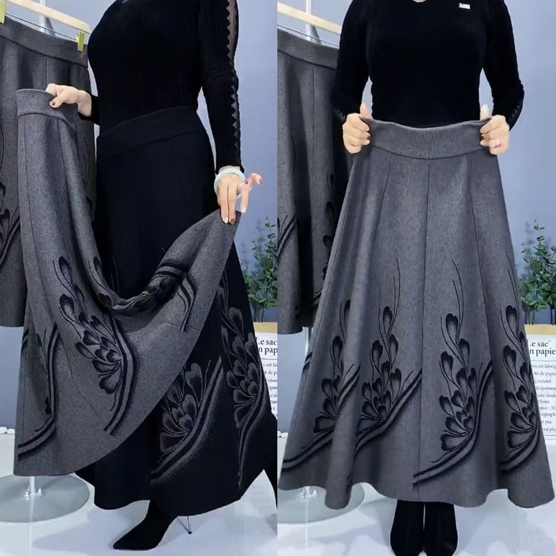 👗🎀【S-3XL】Jesensko in zimsko debelo volneno krilo