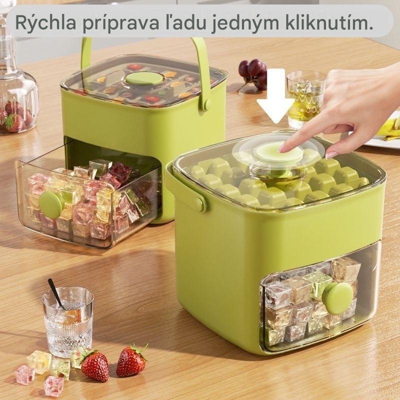 💥🥤🧊 50% zľava! Výrobník ľadu s funkciou skladovania ľadu: vyrobí 48 kociek ľadu naraz, nepriepustné veko 🏖️✅