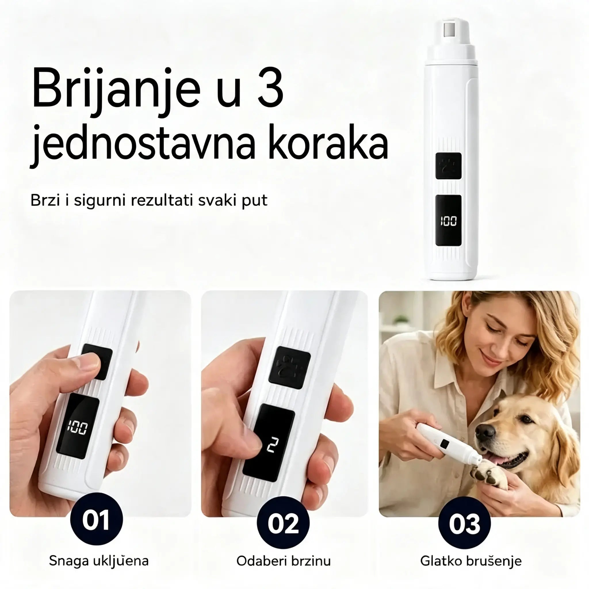 🔥【Kupite 1, dobijte 1 gratis】🐱🐶 Električna turpija za nokte za kućne ljubimce s LED indikatorom napajanja