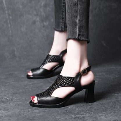 🔥Ograničena ponuda🔥【35-40】👡Nove ljetne ženske moderne sandale s debelim potplatom i otvorenim prstima, visina pete 5/7 cm