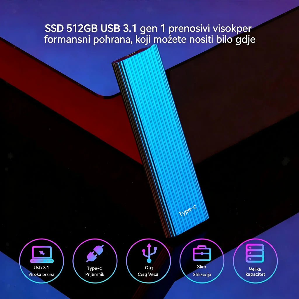 🏆Vremenski ograničena ponuda⚡ 🔥Prijenosni mini SSD disk tipa C velikog kapaciteta od 16 TB