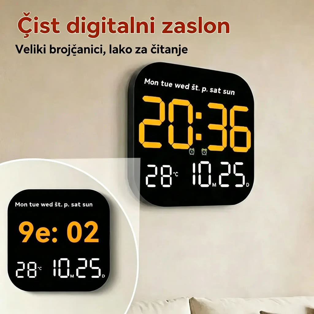 🛏️ Digitalni sat za dom i ured - nježno buđenje, recite zbogom dosadnim budilicama! Podesiva svjetlina, tihi rad noću. Također prikazuje temperaturu. Pouzdan pratitelj za vaš svakodnevni život. 🌙
