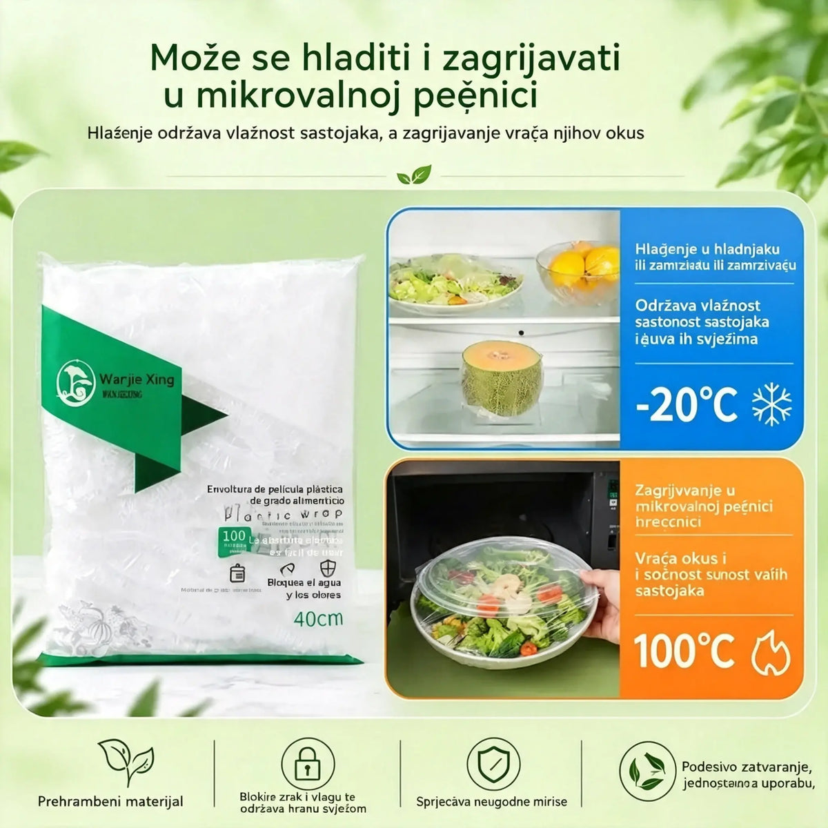 ⏳50% popusta🔥【300 komada】27 €🎉Što više kupujete, više štedite🎁Jednokratne rastezljive navlake za hranu, prikladne za zdjele i tanjure
