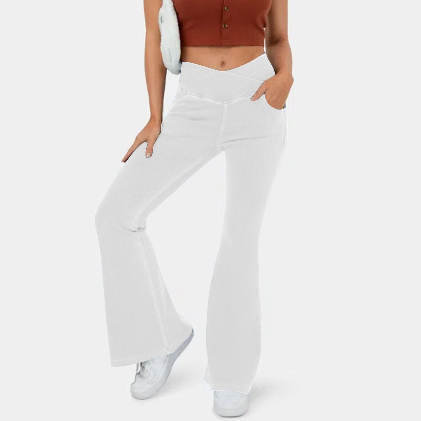 👖✨【XS-4XL】 Úzké rozšířené džíny s vysokým pasem na tvarování zadečku