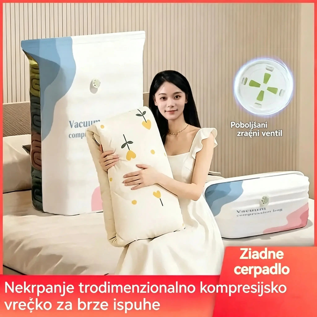 🧳 5 artikala za samo 29 € 💨 Velika vakuumska vrećica za pohranu koja se može stisnuti: nije potrebna zračna pumpa, nepropusna je, idealna za uštedu prostora u prtljazi i kod kuće ✈️