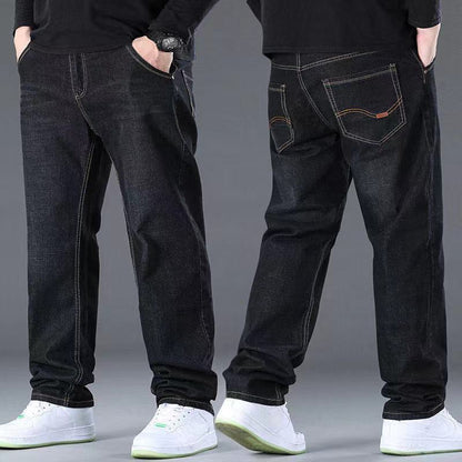 👖😎【50% popust🔥】【S-10XL】😍 Moške elastične kavbojke, plus size, ležerne široke hlače, primerne za 160 kg ali več
