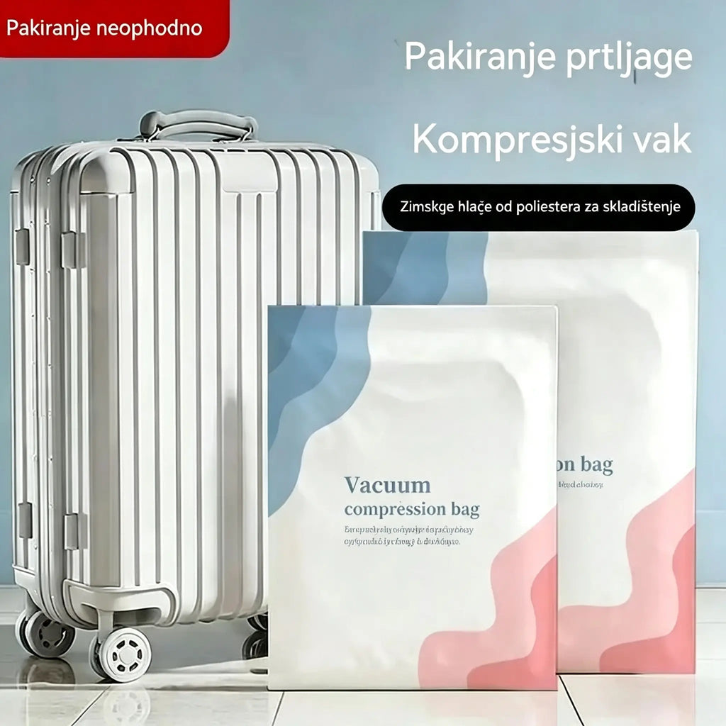 🧳 5 artikala za samo 29 € 💨 Velika vakuumska vrećica za pohranu koja se može stisnuti: nije potrebna zračna pumpa, nepropusna je, idealna za uštedu prostora u prtljazi i kod kuće ✈️