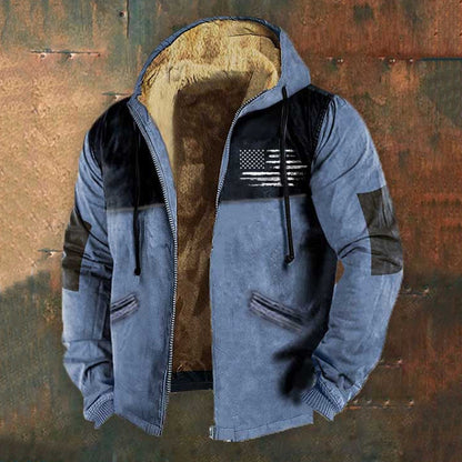 🔥Горещи продажби🔥🧥【S-5XL】Нова мъжка блуза с качулка и цип, ретро, с триизмерна дигитална печат