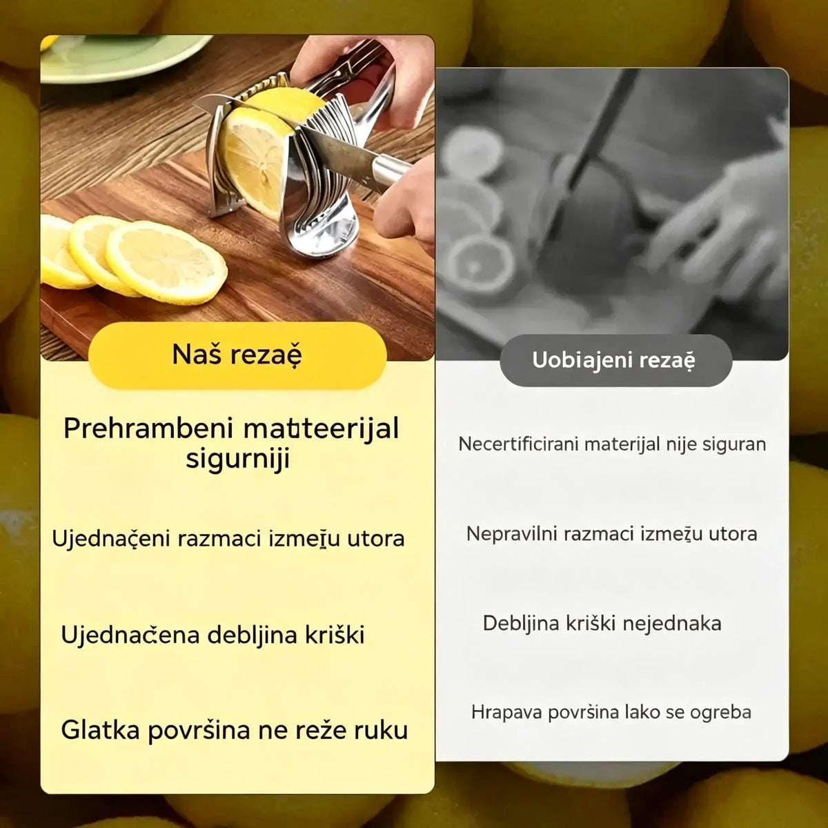 🍅 Ručni kuhinjski rezač od nehrđajućeg čelika | Vodič za ravnomjerno rezanje rajčica, limuna, luka i još mnogo toga